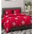 Quirky Home Premium Glace Cotton Elastic Fitted Full Bedsheet  Queen Size Wrinkelefree Bedsheet  Red Star