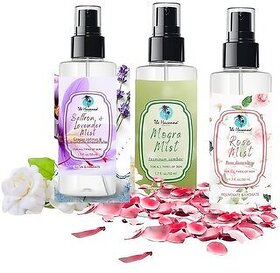 The Havanna Face Mist Spray Combo for Glowing Skin. 100 Natural  Organic. Pure Rose Mist, Mogra Mist  Lavender Mist. Pack of 3-50ml each.