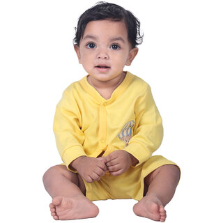                       Kid Kupboard Cotton Baby Girls T-Shirt and Short, Light Yellow, Half-Sleeves, 9-12 Months KIDS5664                                              