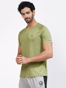 Xunner  Olive Green Active Wear Rapid Dry Training T-Shirt For Men