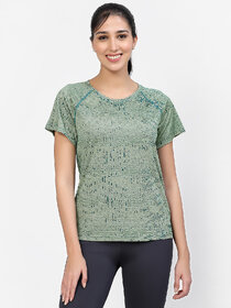 Xunner Camouflage Green Active Wear Ultra Lightweight T-Shirt For Women
