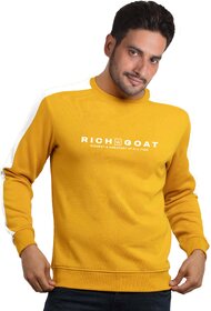 Richgoat Men Printed Yellow Sweatshirt