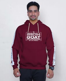 Richgoat Men Printed Maroon Sweatshirt