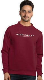 Richgoat Men Printed Maroon Sweatshirt