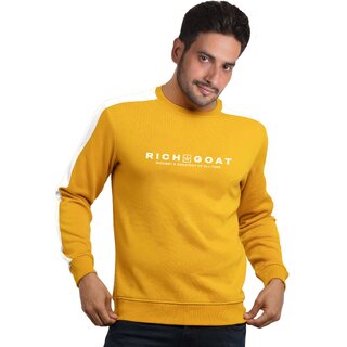 Richgoat Men Printed Yellow Sweatshirt