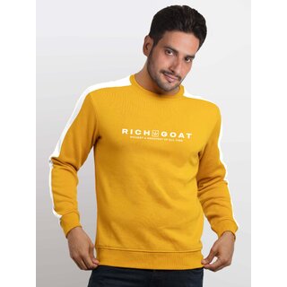                       Richgoat Men Self Design Yellow///White Sweatshirt                                              