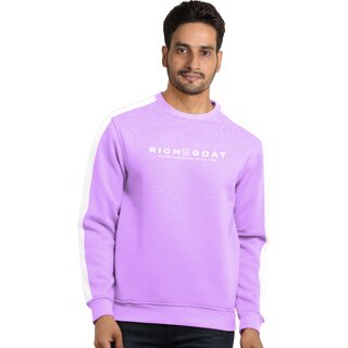                       Richgoat Men Printed Purple Sweatshirt                                              