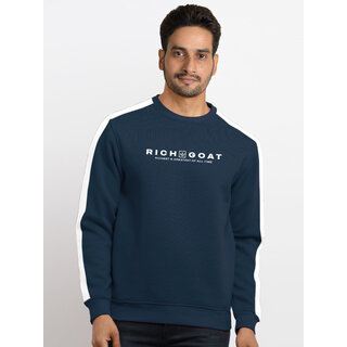                       Richgoat Men Self Design Blue Sweatshirt                                              