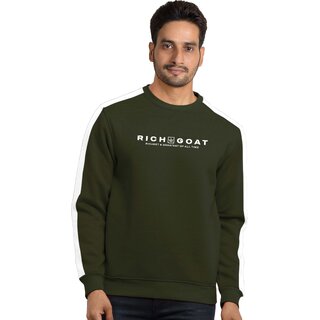                       Richgoat Men Printed Green Sweatshirt                                              