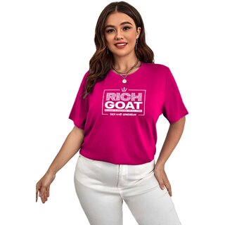                       Richgoat Women Printed Pink T-Shirt                                              