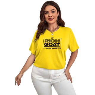                      Richgoat Women Printed Yellow T-Shirt                                              