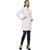 Roarers White Cotton Blend Solid Coat For Women