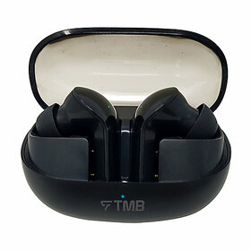 TMB Tune Earbuds with 32H Playback, BT Version 5.2  Semi Transparent Design Case - Black