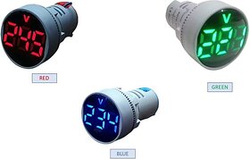 Brow Voltmeter Indicator Lamp Tester Measuring Range Ac 60-500V Plastic Led Voltmeter (Rgb) Voltmeter (Digital)