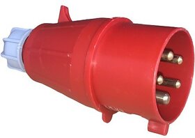 Brow Industrial Plug 3 Phase 5 Pin 32 A Ip44 5P32Aplug Power Plug (Red)