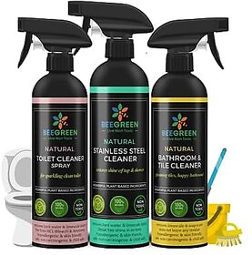 Beegreen BathBliss Kit 1 | Bathroom And Tile Cleaner Stainless Steel Cleaner Toilet Cleaner (Pack of 3)
