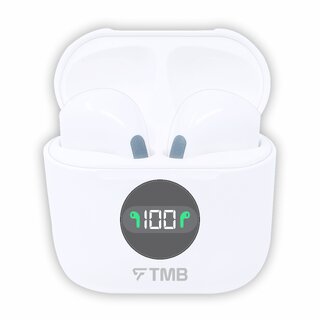                       TMB D1-PAL Mini Buds Super Bass with 15H Playback  High Definition Sound Quality - White                                              