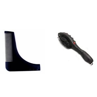                       Style Maniac Beard Shaper Tool Comb  Hair Massager Brush                                              