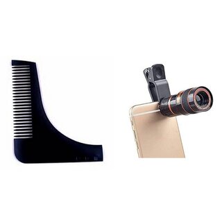                       Style Maniac Beard Shaper Tool Comb  8X Zoom Lens Camera                                              