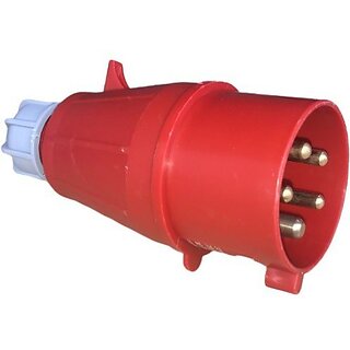 Brow Industrial Plug 3 Phase 5 Pin 32 A Ip44 5P32Aplug Power Plug (Red)