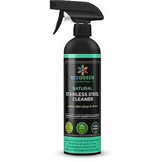                       Beegreen Stainless Steel Cleaner - 500 ml| Removal of Lime Scale| 100% Natural And Plant based Ingredients | Non Toxic | Chemical Free | Alcohol And Sulphates Free | Family Safe                                              