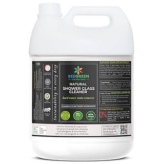                       Beegreen Natural Shower Glass Cleaner- 5 L | 100% Natural And Plant based Ingredients | Non Toxic | Chemical Free | Alcohol And Sulphates Free | Family Safe | Removal of Hard water stains                                              