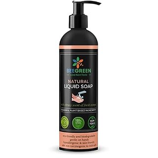                       Beegreen Liquid Soap Orange- 500 ml | Eco-Friendly And Biodegradable |Safe For Sensitive Skin| 100% Natural And Plant based                                              