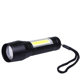 MINI RECHARGEABLE CAMPING EMERGENCY USE TORCH LIGHT SET OF 1 PC BLACK COLOR