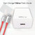 TMB Volt 1100 Travel Adapter with 30W Quick Charge 5.0A Mobile Charger Included Detachable Cable - White
