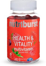 Nutriburst Health  Vitality Multivitamin Gummies to Boost Energy Metabolism (Sugar-free) (60 No)