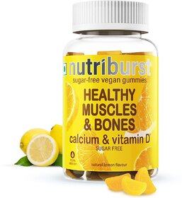Nutriburst Healthy Muscles  Bones Gummies with Calcium  Vitamin D (Sugar-free) (60 No)