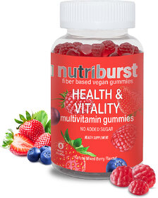 Nutriburst Health  Vitality Multivitamin Gummies to Boost Energy Metabolism (Sugar-free) (30 No)