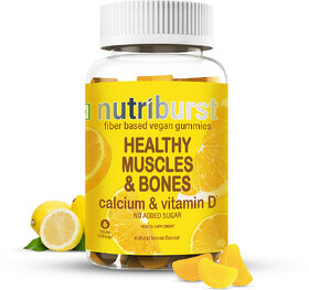 Nutriburst Healthy Muscles  Bones Gummies with Calcium  Vitamin D (Sugar-free) (30 No)