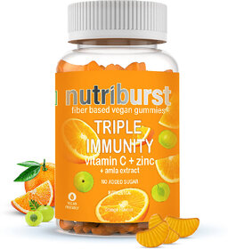 Nutriburst Immunity  Energy Gummies with Vitamin C Amla Extract  Zinc (Sugar-free) (30 No)