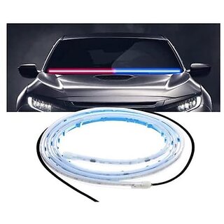                       Air Wink DASHBOARD STRIP  LIGHT 6 FLASHER Car Fancy Light 120Cm -  Light Flasher - Daytime Running Light - Flexible - Soft - Tube Guide Car LED Strip - Red and Blue Color                                              
