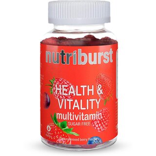                       Nutriburst Health  Vitality Multivitamin Gummies to Boost Energy Metabolism (Sugar-free) (60 No)                                              
