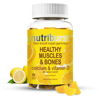                       Nutriburst Healthy Muscles  Bones Gummies with Calcium  Vitamin D (Sugar-free) (30 No)                                              