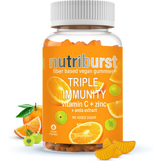                       Nutriburst Immunity  Energy Gummies with Vitamin C Amla Extract  Zinc (Sugar-free) (30 No)                                              