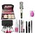 NewClick Fashion 6155 Makeup Kit with 7 Black Makeup Brush 3in1 Combo 36H Kajal Matte Fixer Round Hair Brush and Makeup Sponge Puff - (Pack of 16)