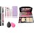 NewClick Fashion 6155 Multicolour Makeup Kit with 7 Pcs Pink Makeup Brushes 36H Eyeliner Kajal Pencil and 2 Multicolor Makeup Sponges - (Pack of 12)