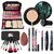 NewClick Fashion 6155 Multicolour Makeup Kit with 7 Black Makeup Brushes Foundation 3in1 Eyeliner Mascara Eyebrow Pencil Kajal36H and Beauty Blender Sponge - (Pack of 15)
