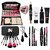 NewClick 6155 Makeup Kit with 7 Black Makeup Brush Fixer Primer Contour Foundation Eyelash Curler with Eyelashes GlueKajal36H and 3in1 Combo - (Pack of 19)