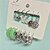 Charming Stylish Trendy Cuff Earing Set Of 6 Pairs Beads, Pearl, White Zircon Stainless Steel Earring Set