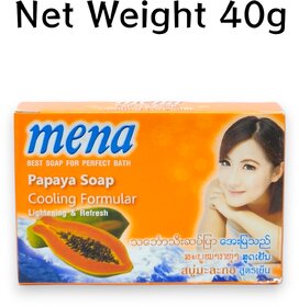 Mena papaya cooling formular lightening and refresh soap 40g