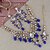Lucky Jewellery Gold Plated White Blue Color Tika Earring Necklace Combo Kundan Jewellery Set (726-MSK-3-LINE-B)