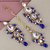 Lucky Jewellery Gold Plated White Blue Color Tika Earring Necklace Combo Kundan Jewellery Set (726-MSK-3-LINE-B)