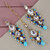 Lucky Jewellery Gold Plated Firoji Blue Color Tika Earring Necklace Combo Kundan Jewellery Set (726-MSK-3-LINE-FB)