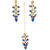 LUCKY JEWELLERY Designer Back Meena Gold Plated Kundan Firoji Blue Tika Earring for Girls  women (293-J5E2K-1664-FB)