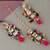 LUCKY JEWELLERY Designer Back Meena Gold Plated Kundan Multicolor Tika Earring Set for Girls  women (293-J5E2K-1664-MT)