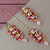 LUCKY JEWELLERY Designer Back Meena Gold Plated Kundan Magenta Pink Tika Earrings for Girls  women (293-J5E2K-1664-PKR)